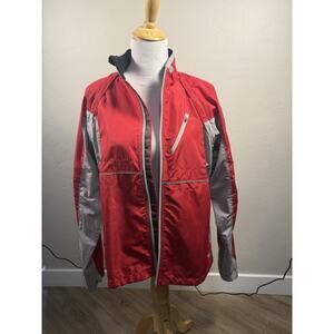 Women’s Size XL Red & Grey Pearl Izumi Wind Breaker Full Zip